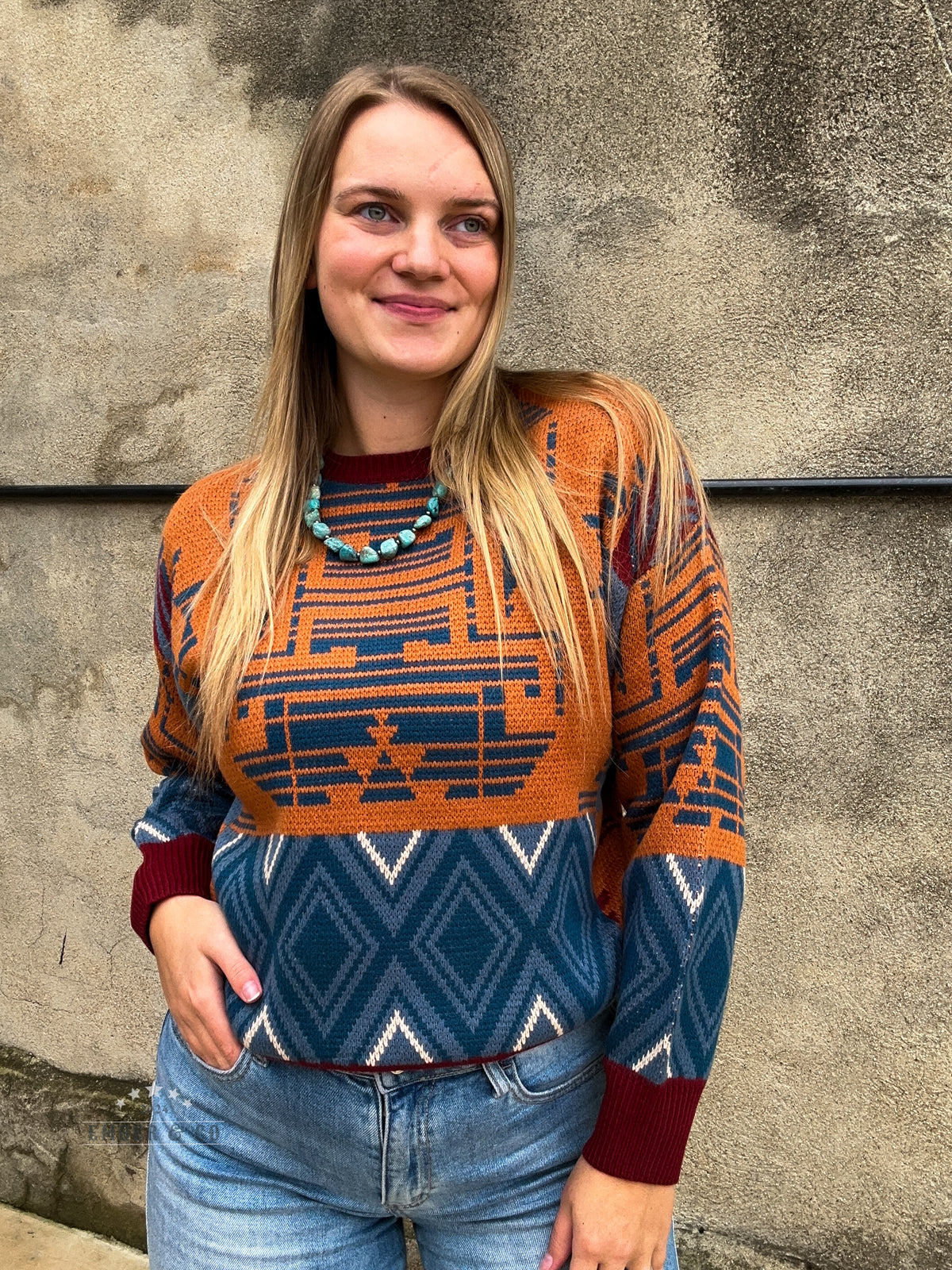 Patch Print Sweater