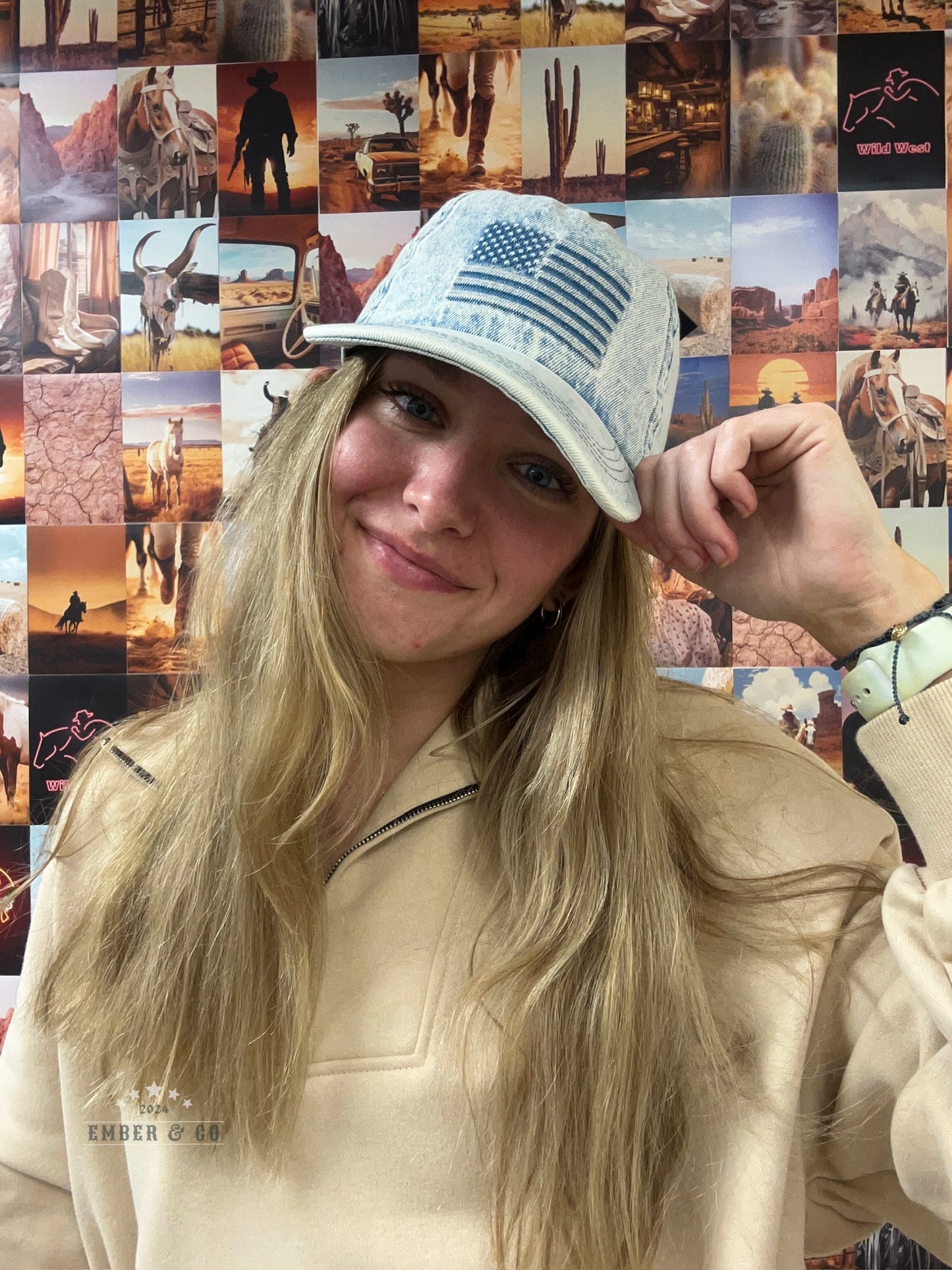 American Flag Denim Hat