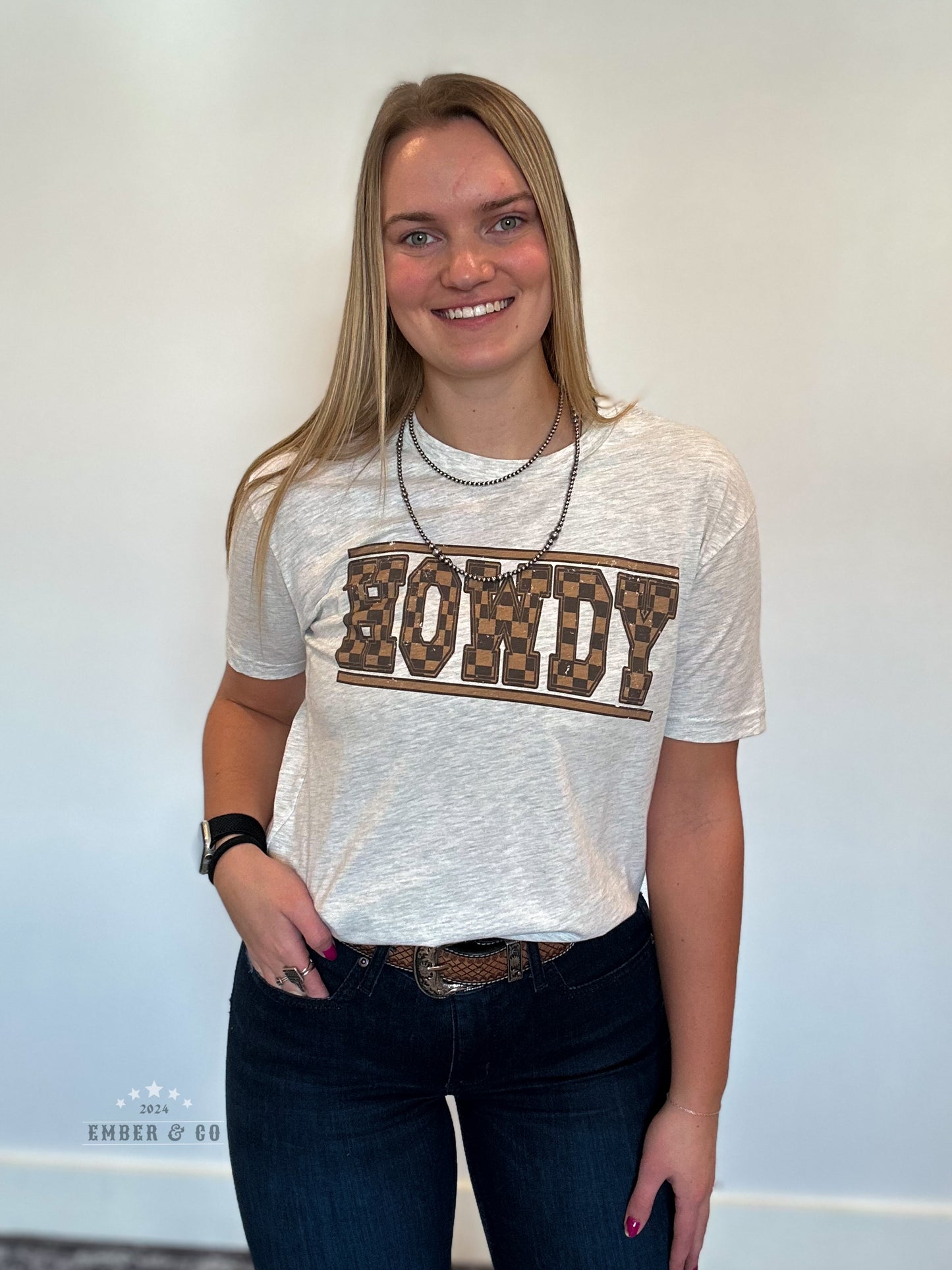 Howdy Checkered T-Shirt