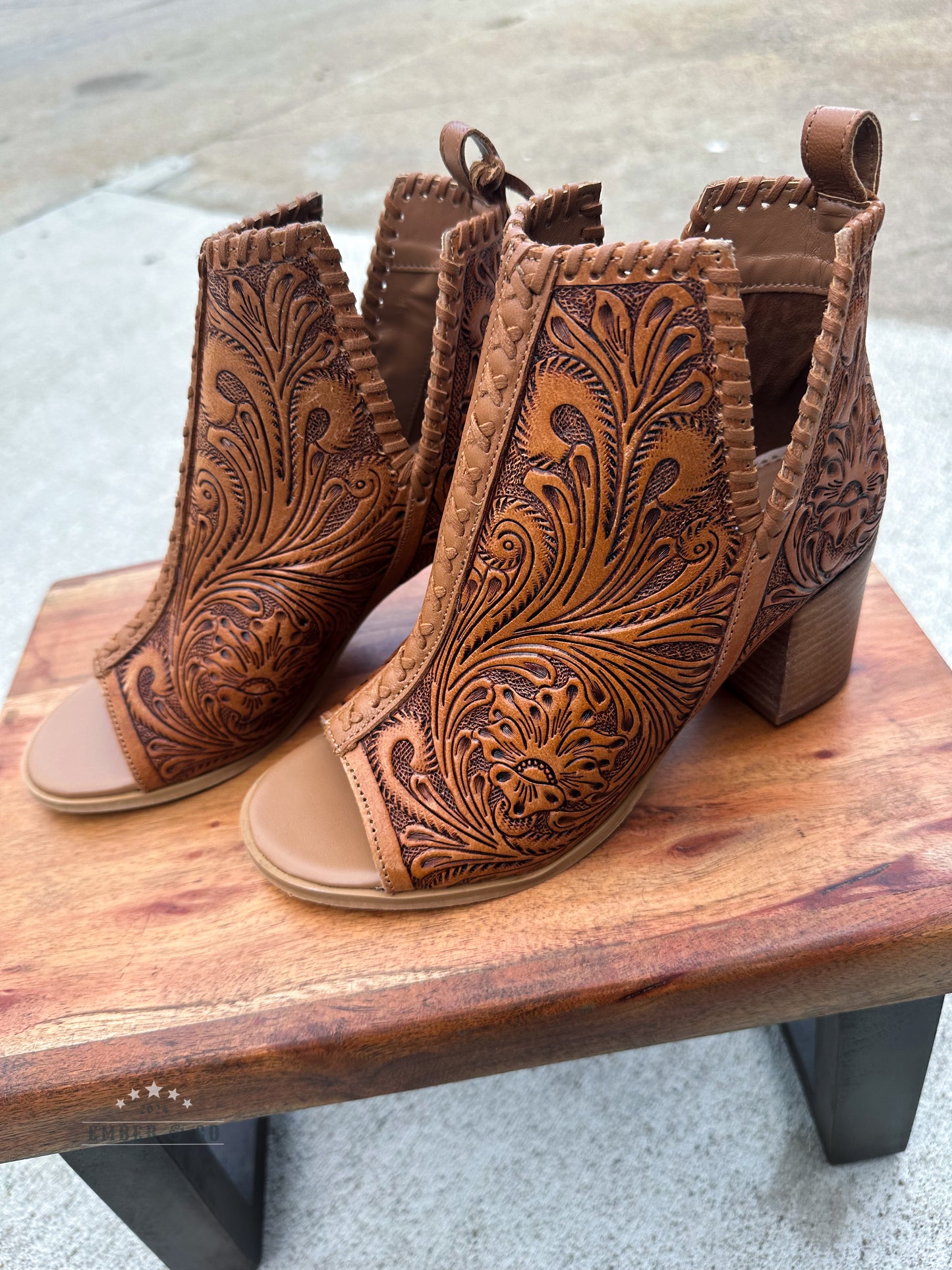 Belle Hand-Tooled Heels