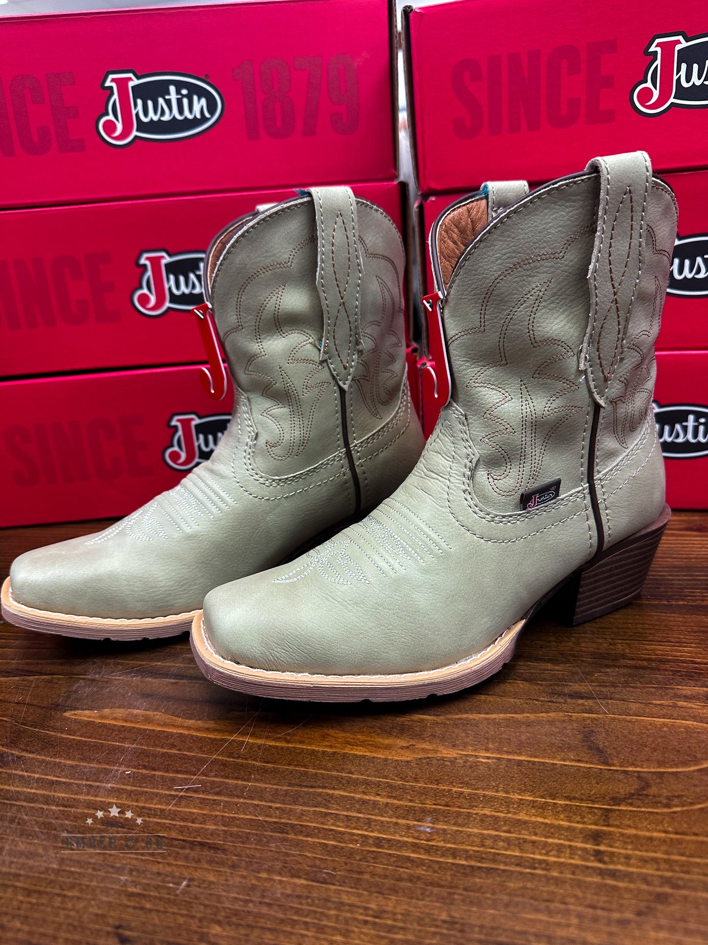 Dee Ladies Justin Boot - BONE