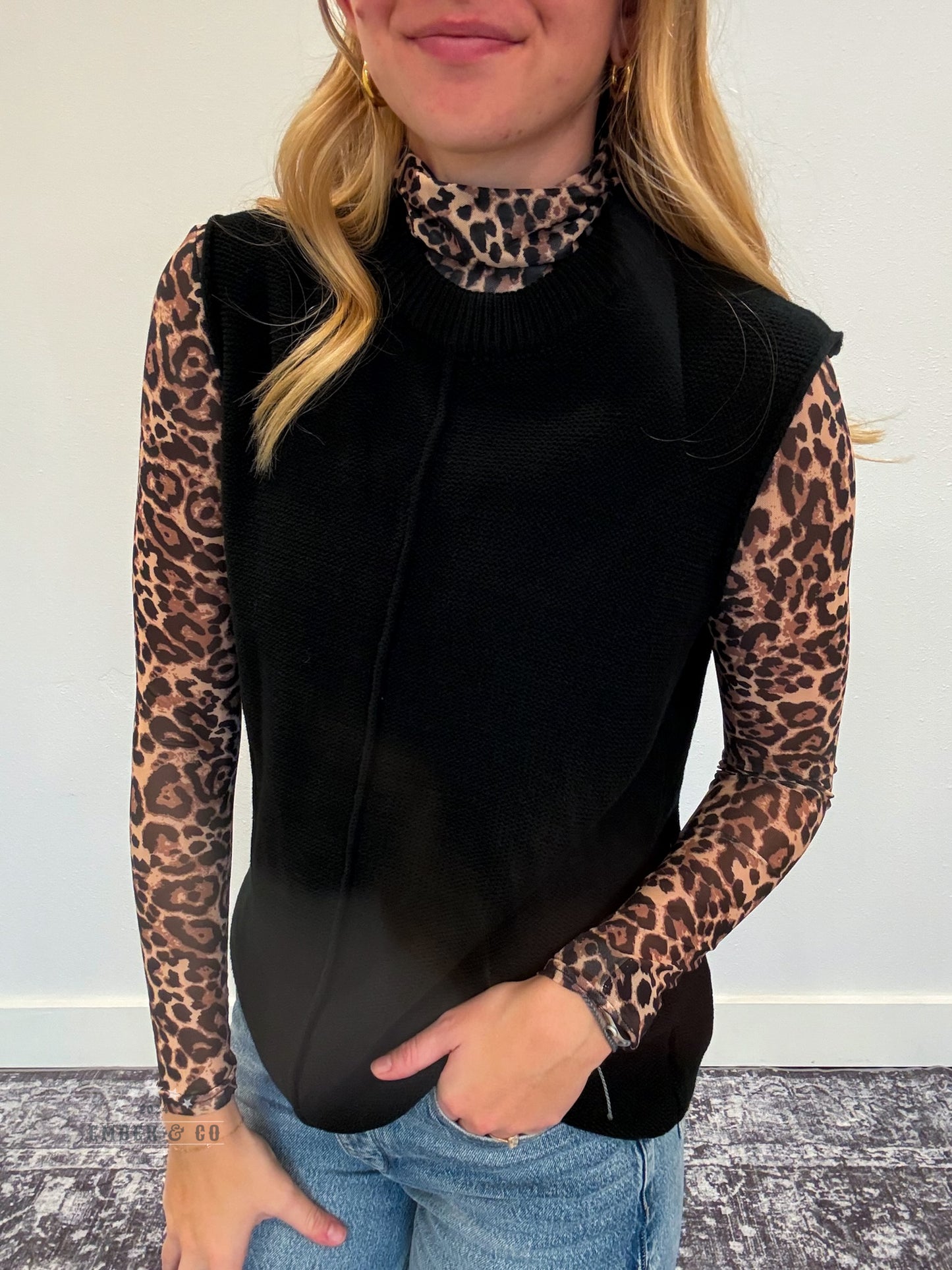 Leopard Mesh Long Sleeve