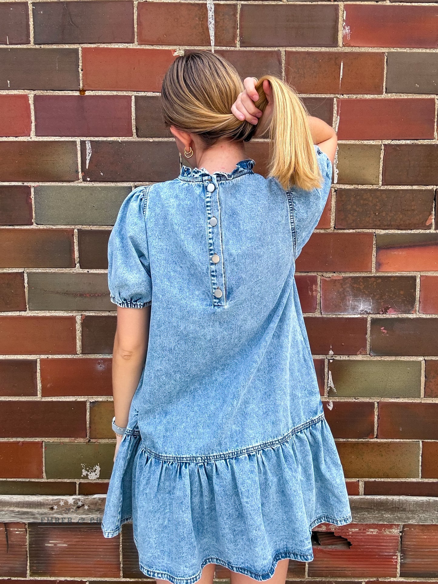 Denim Puff Sleeve Dress