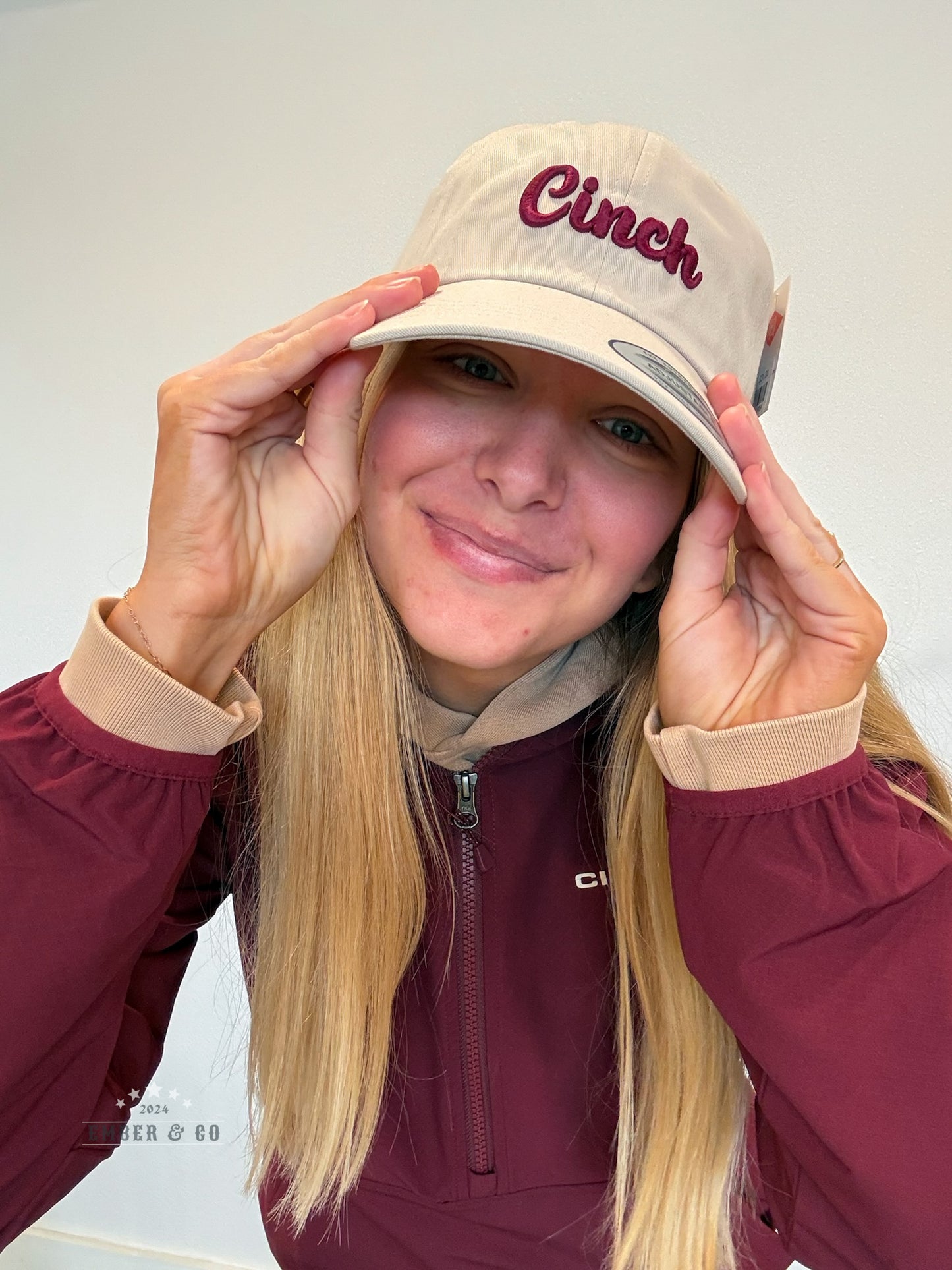 Stone x Burgundy Cinch Cap