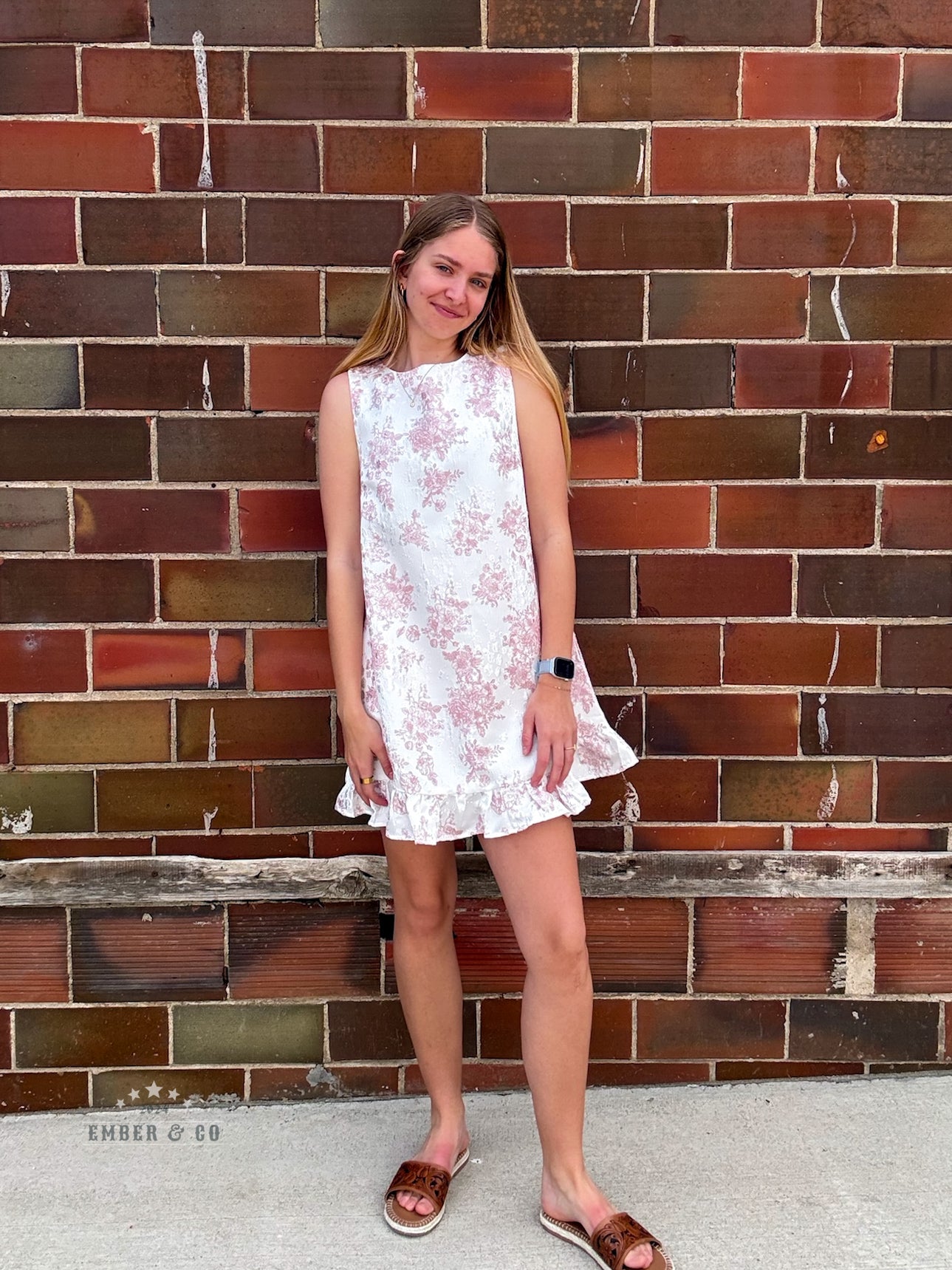 Floral Jacquard Mini Dress