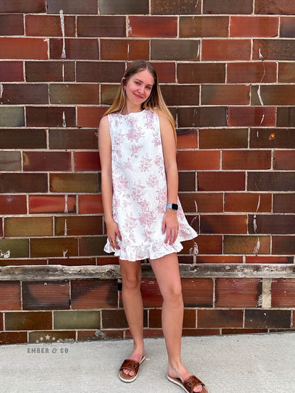 Floral Jacquard Mini Dress