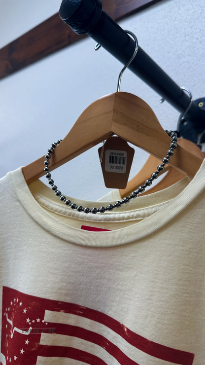 Alternating Sterling Silver Pearl 14in Necklace