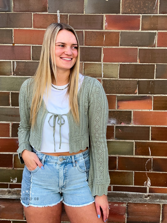 Crochet Tie Front Cardigan