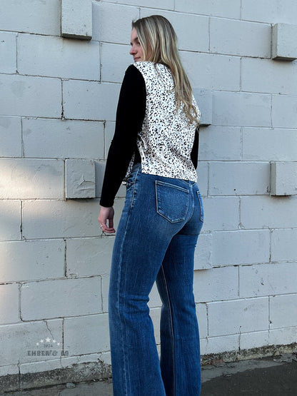 High Rise Dark Trouser Denim