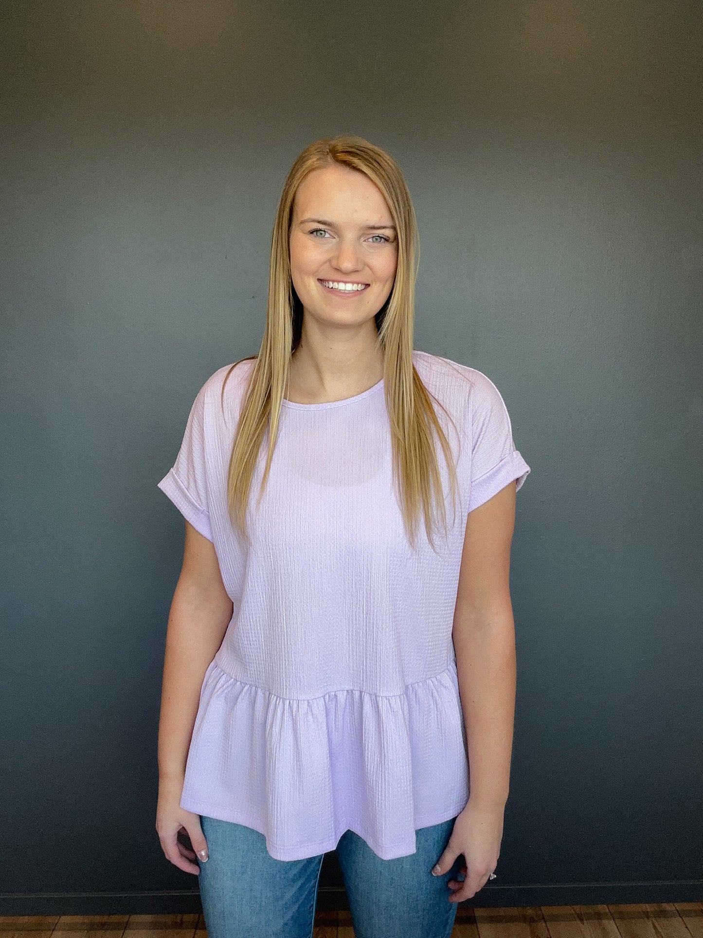 Lilac Short-Sleeve Blouse