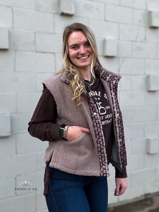 Floral & Sherpa Vest