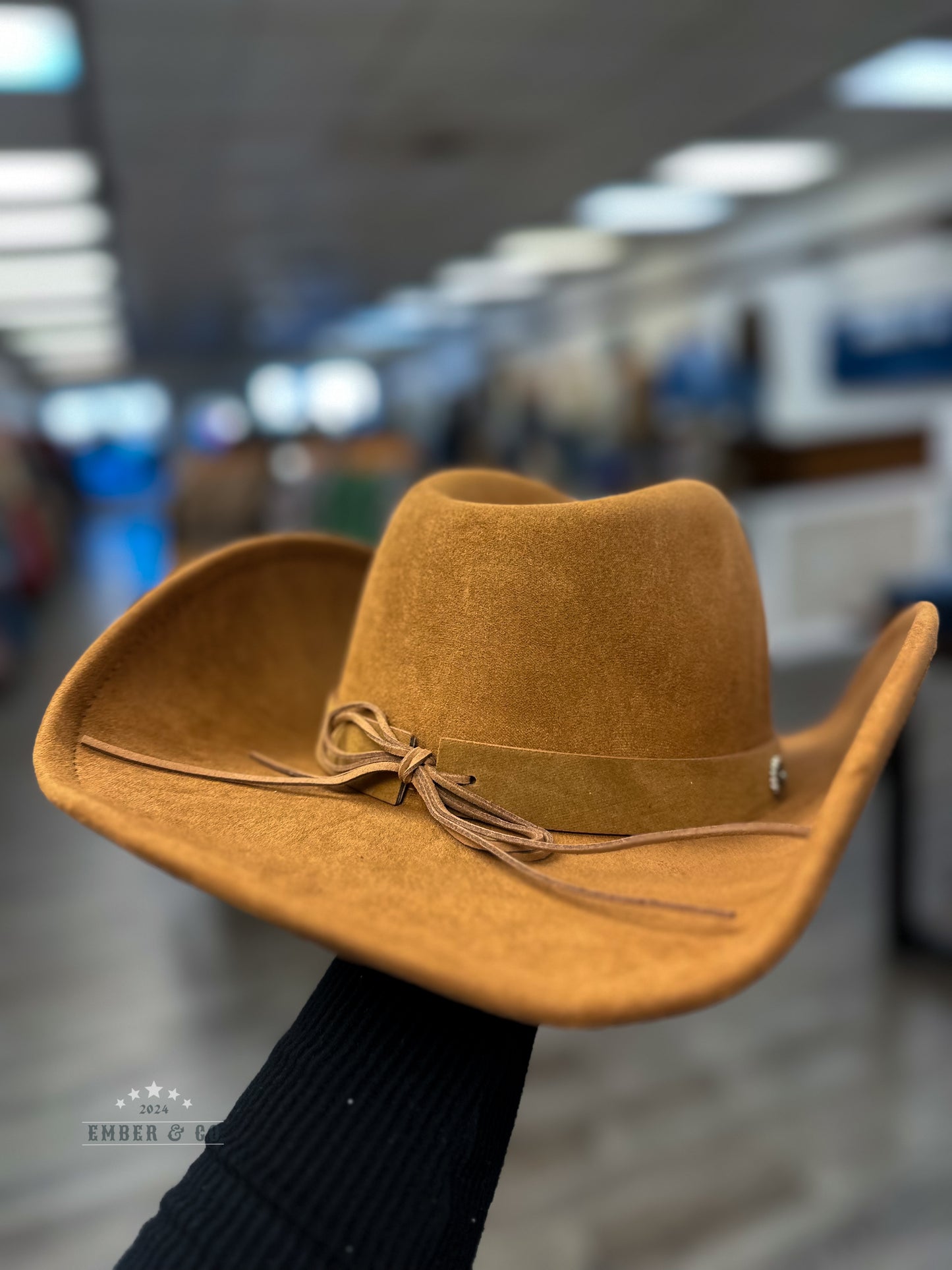 Studded Ribbon Western Hat