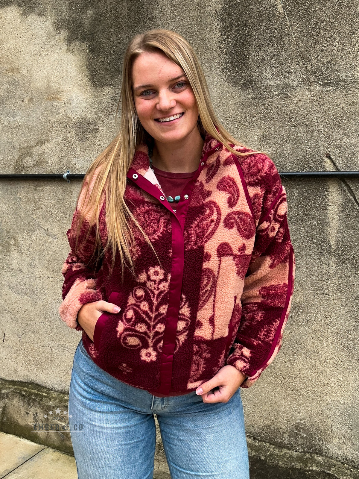 Paisley Sherpa Snap Jacket