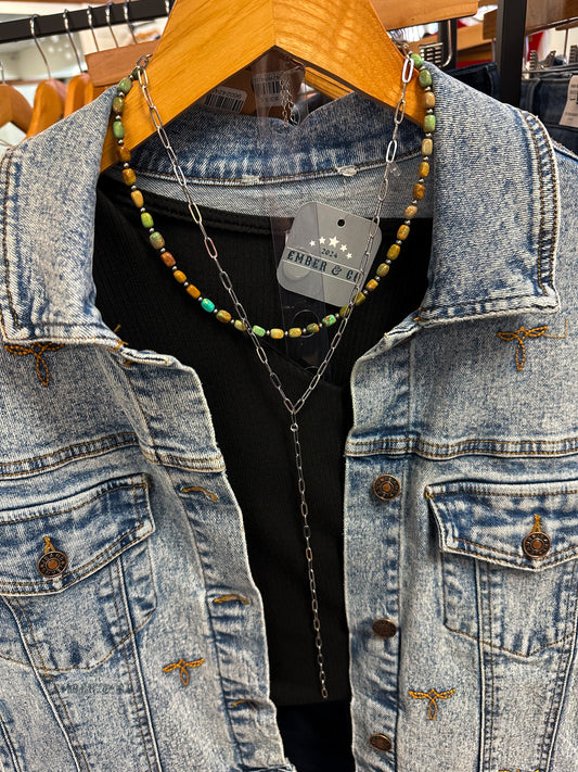 Lariat Silver Chain Necklace