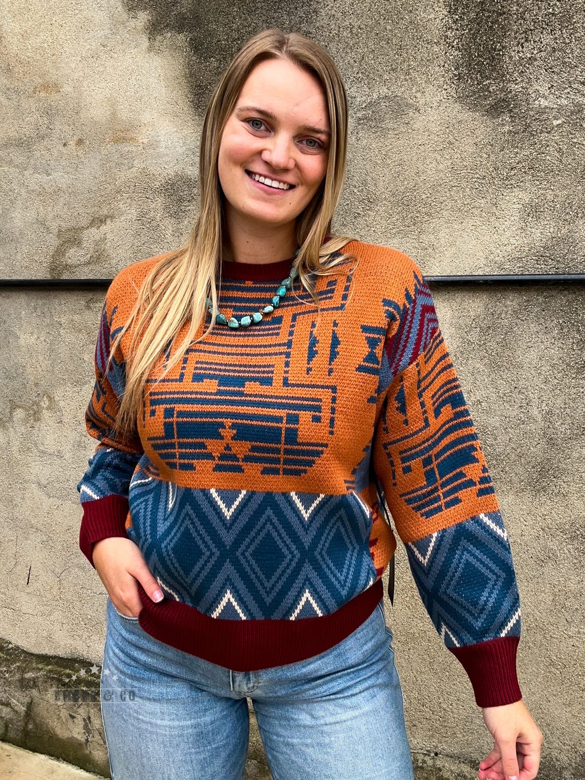 Patch Print Sweater