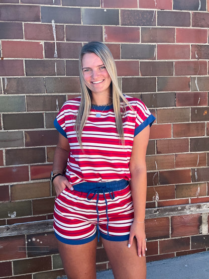 Americana Striped Lounge Set