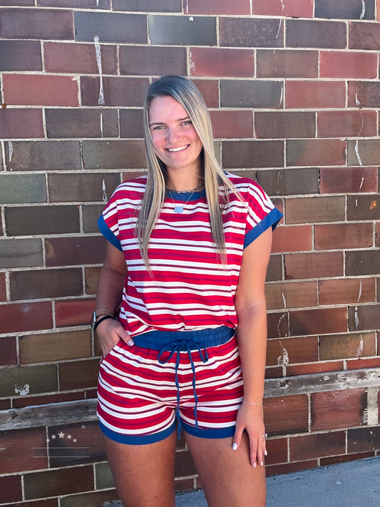 Americana Striped Lounge Set