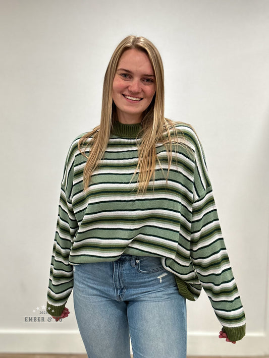 Mint Stripe Sweater