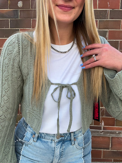 Crochet Tie Front Cardigan