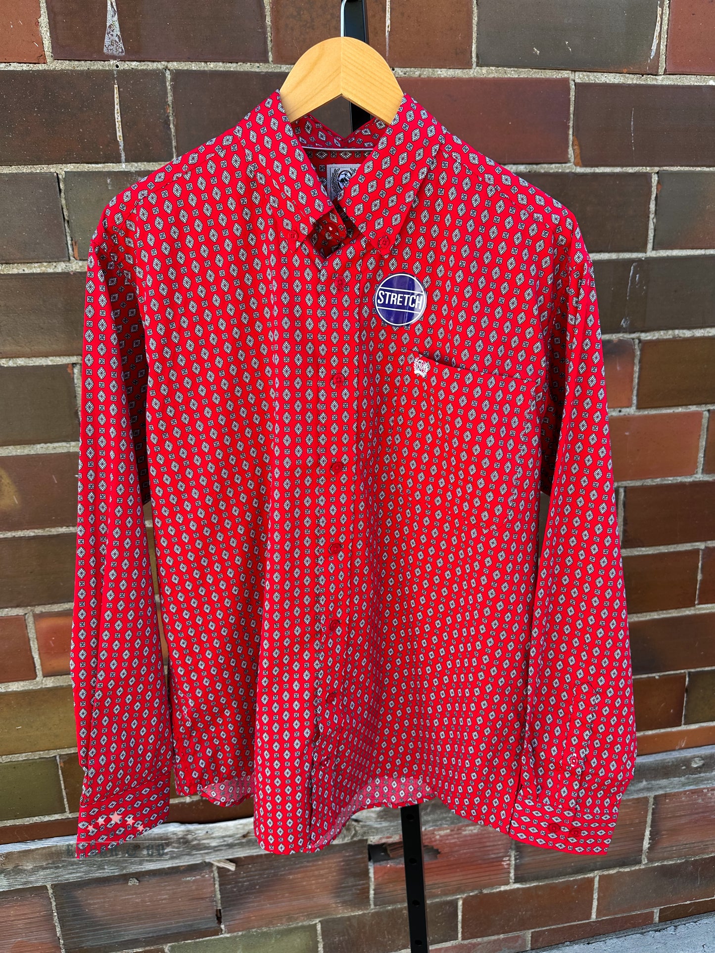 Men's Red Cinch LS Button Up