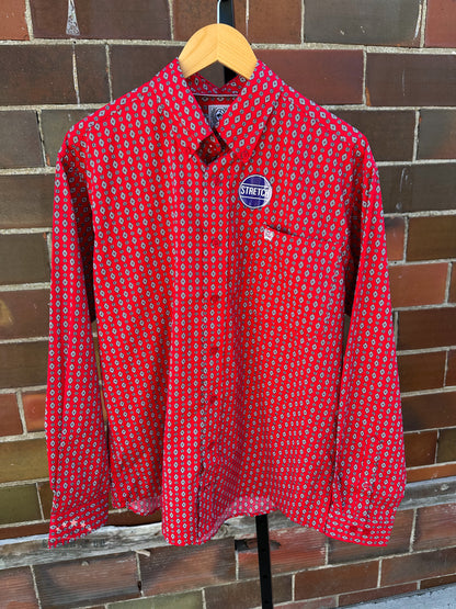 Men's Red Cinch LS Button Up