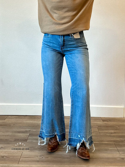 High Rise Flare Stretch Denim