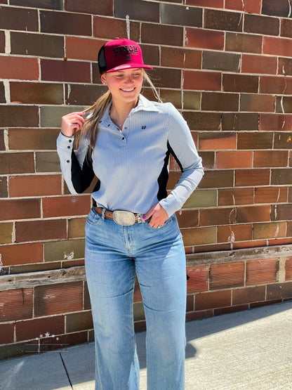Cinch Stripe 1/4 Button LS