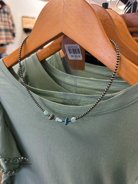 Golden Hill Turquoise Pearl Necklace