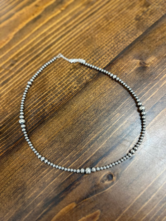 18" Graduated Sterling Silver Pearl Necklace