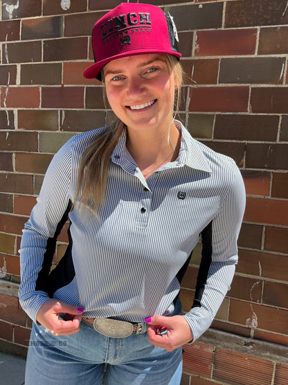 Cinch Stripe 1/4 Button LS