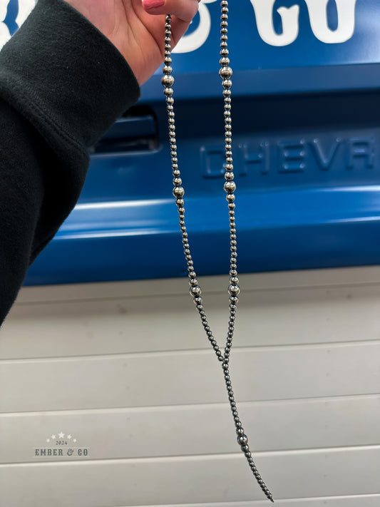Lariat Graduated Sterling Silver Necklace