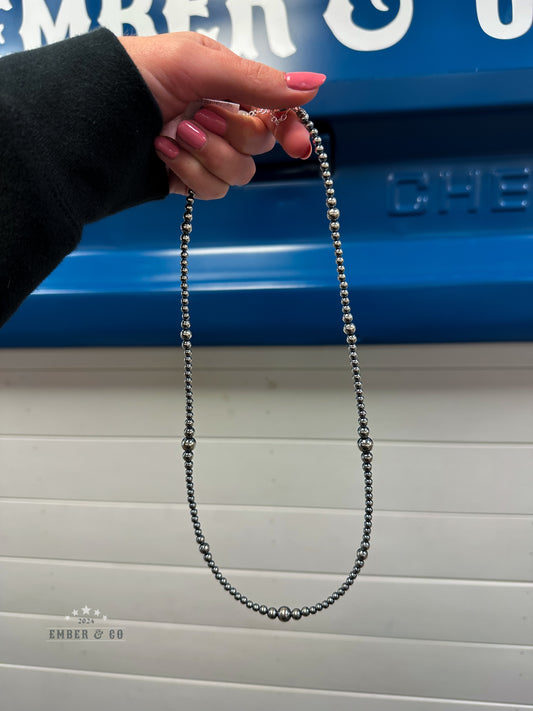 22" Sterling Silver Graduated Necklace