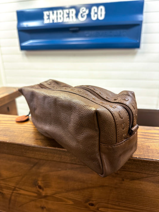 Leather Bourbon Toiletries Bag