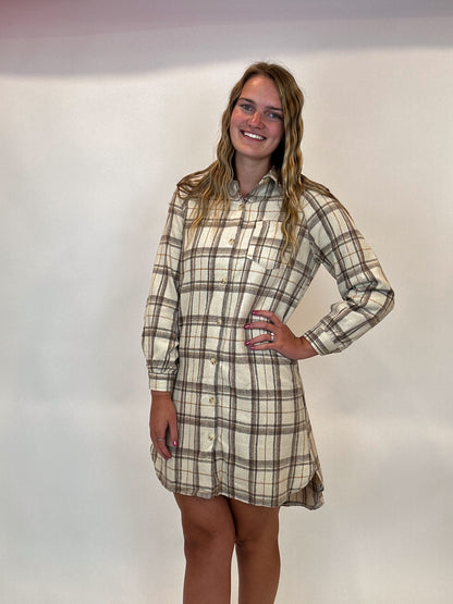 Plaid Button Up Dress