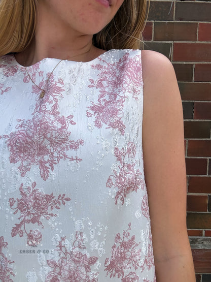 Floral Jacquard Mini Dress