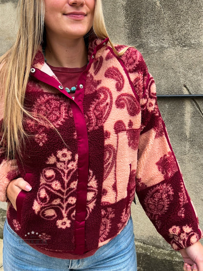 Paisley Sherpa Snap Jacket