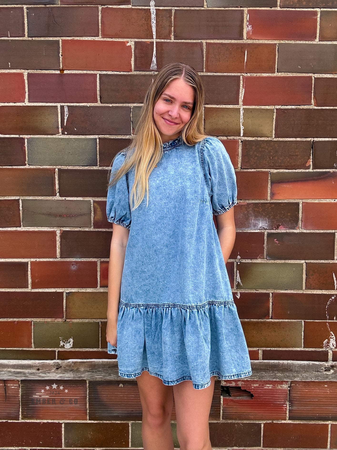 Denim Puff Sleeve Dress