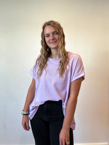 Lilac Short-Sleeve Blouse