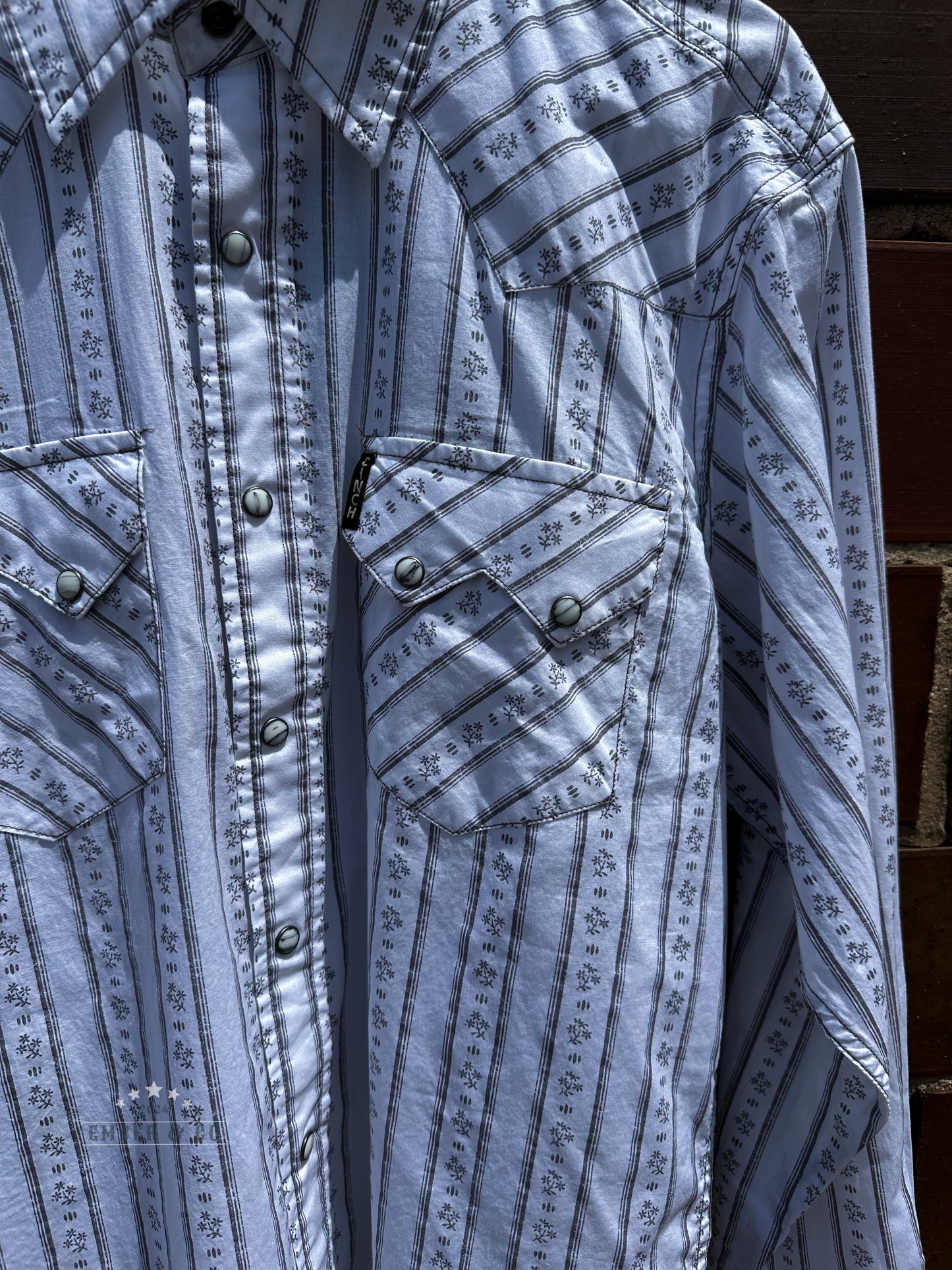 Men's Cinch Modern LS Floral Stripe Pearl Snap
