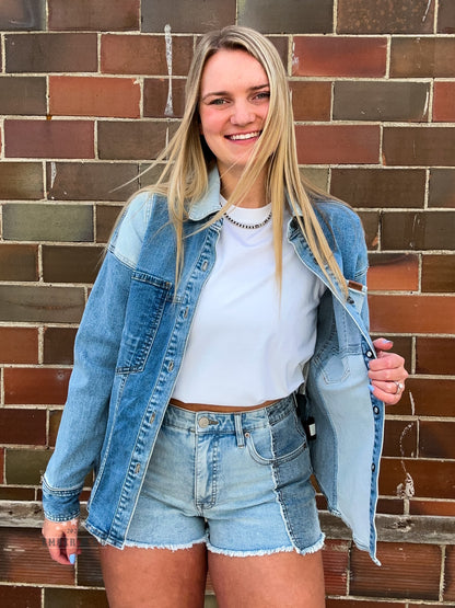 Two-Tone Denim Short