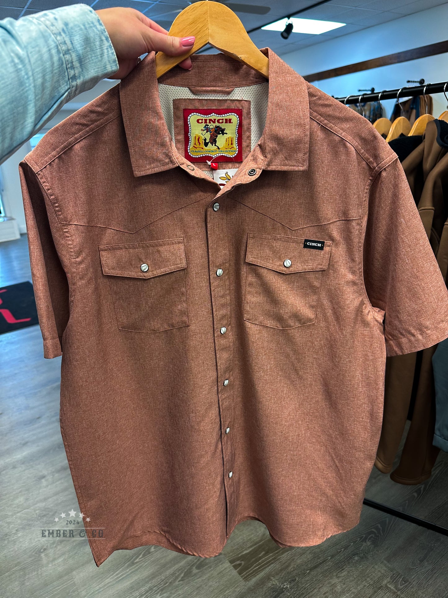 Men's Cinch Brick Short Sleeve Pearl Snap