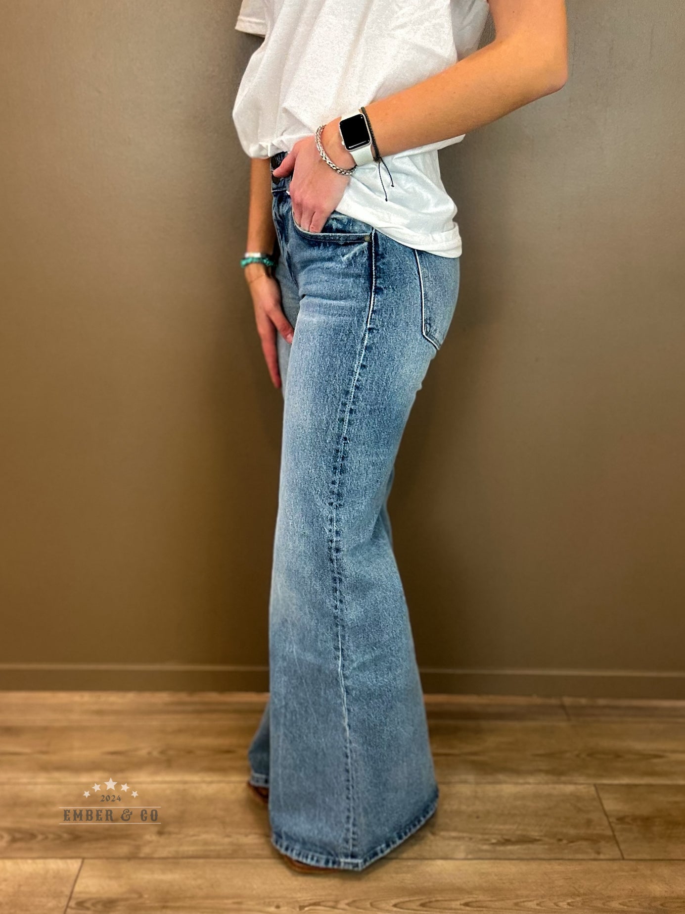 High Waisted Vintage Wide Leg