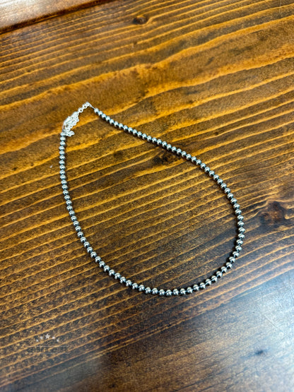 4mm Sterling Silver Pearl Choker