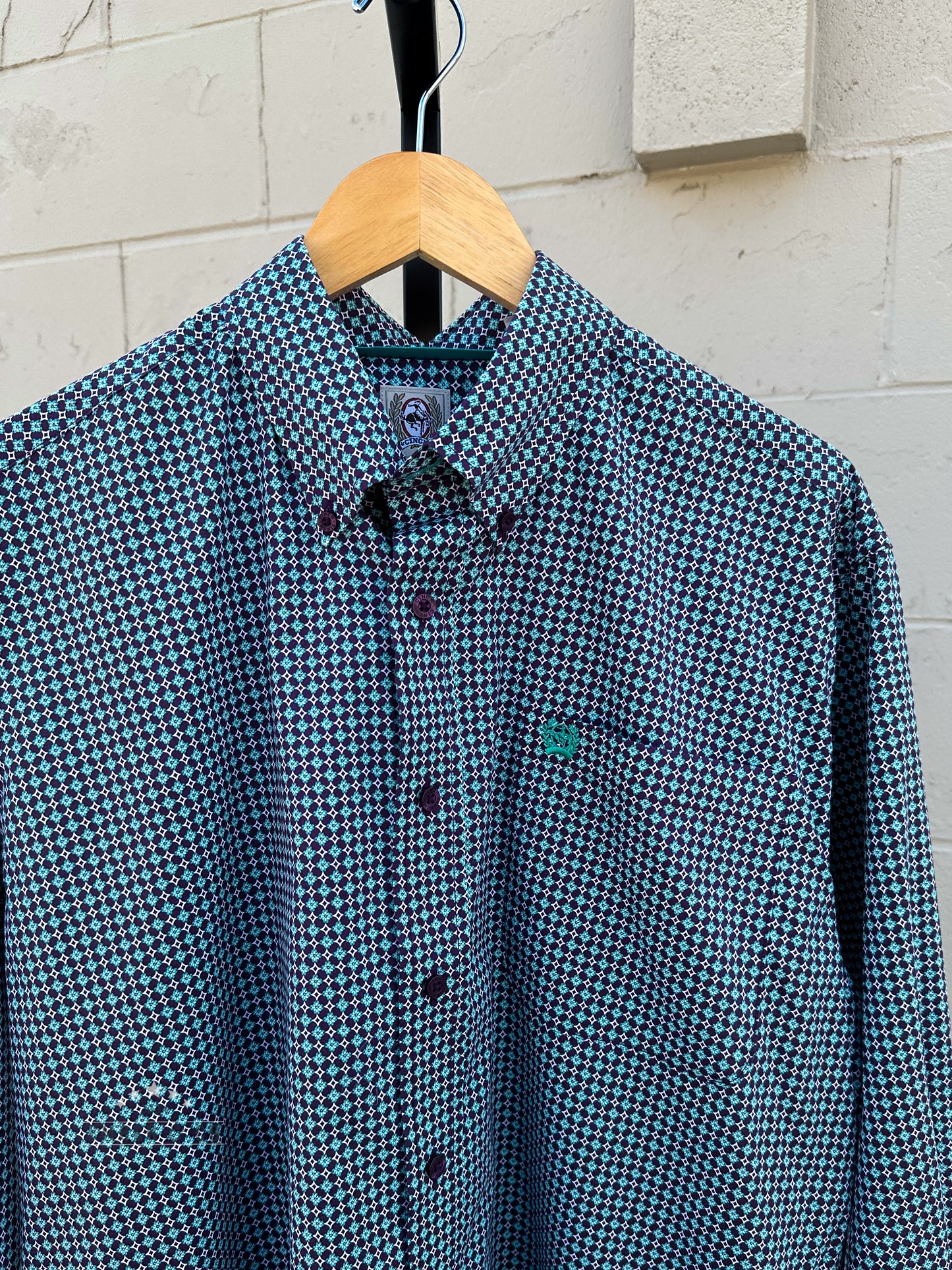 Men's Cinch Painted Purple LS Button Up