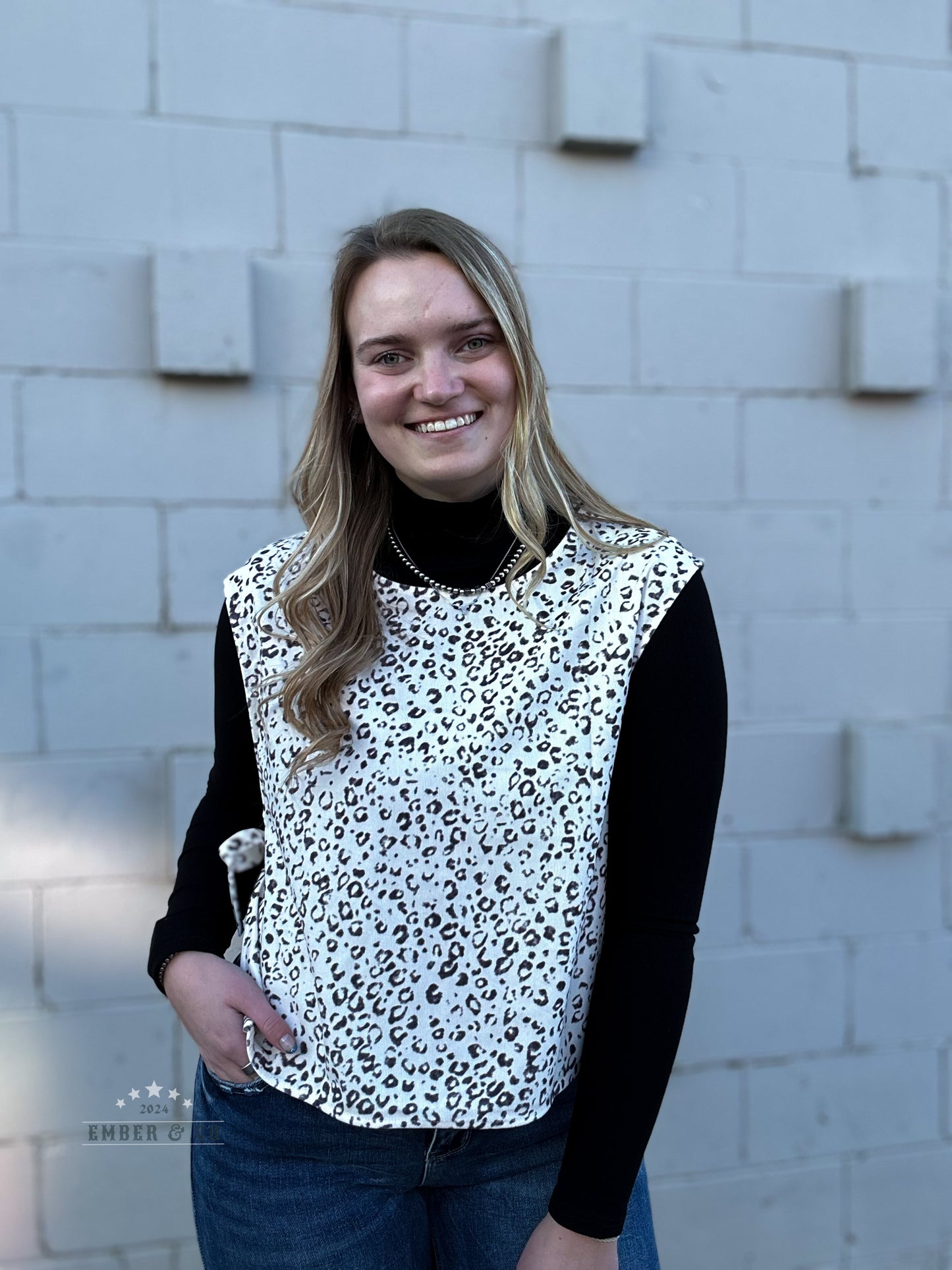 Leopard Vest w/ Side Tie