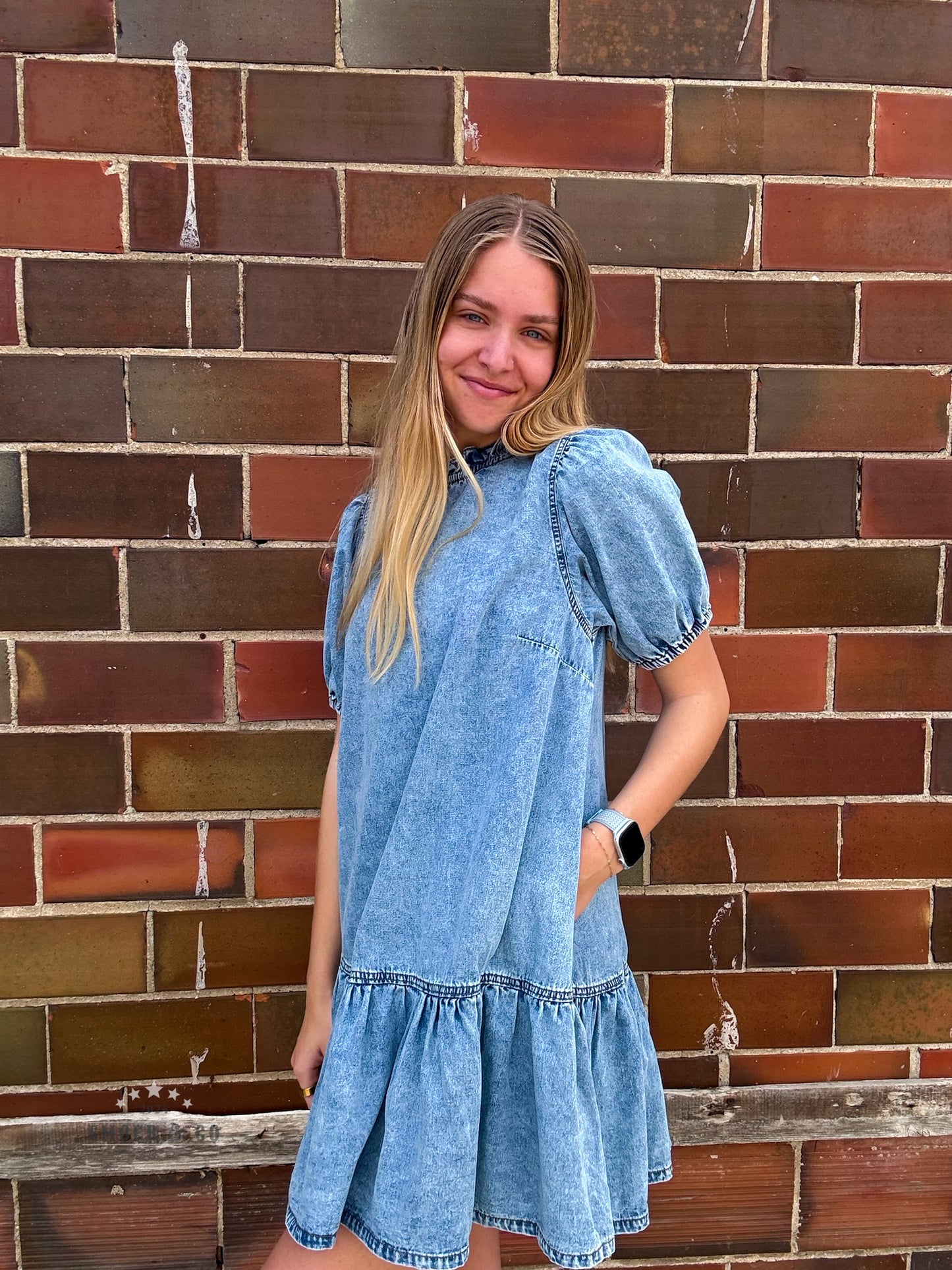 Denim Puff Sleeve Dress