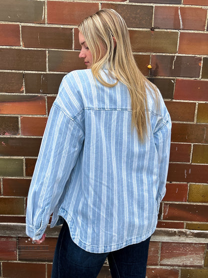 Stripe Denim Shacket