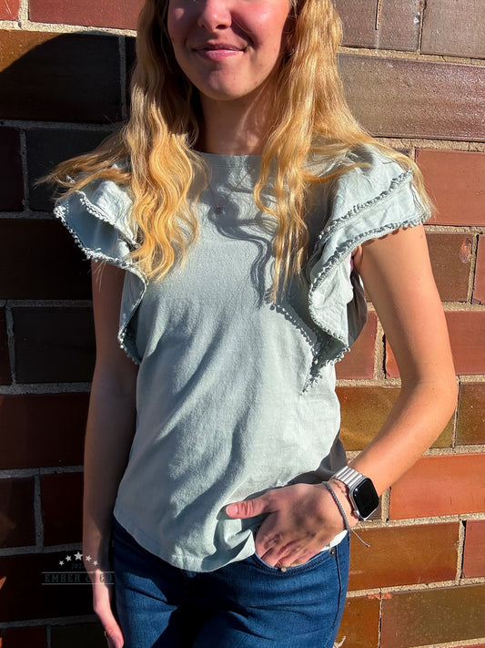 Studded Flutter Tee