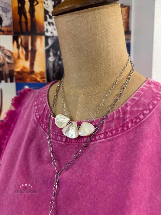 Shell Teardrop Necklace