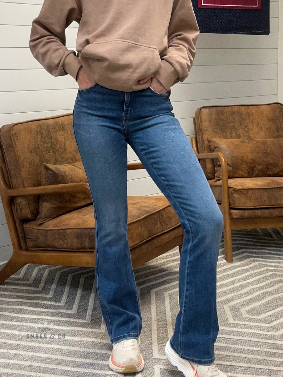 Medium Wash High Rise Bootcut